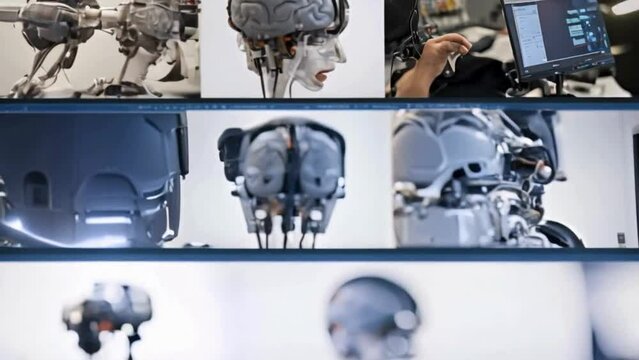 The camera zooms in, capturing the intricate details of a brain-computer interface that empowers paralyzed individuals to effortlessly maneuver robotic limbs through the sheer power of their minds.