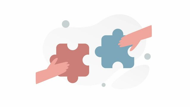 Puzzle mp4 hands animation footage 4k