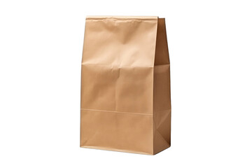 Brown Paper Bag on White Background. on a White or Clear Surface PNG Transparent Background.