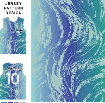 Abstract painting blue concept vector jersey pattern template for printing or sublimation sports uniforms football volleyball basketball e-sports cycling and fishing Free Vector.