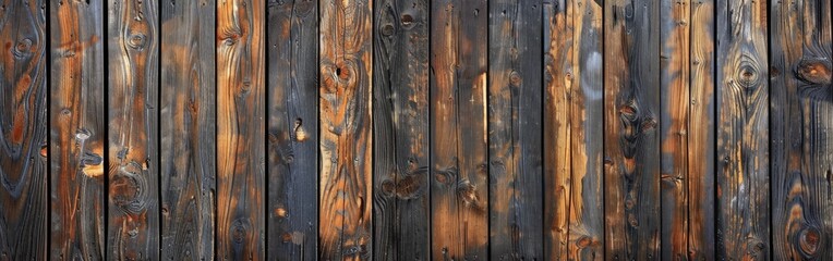 Naklejka premium Close Up of Rusty Wooden Fence