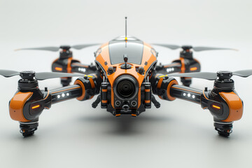 An advanced drone equipped with smart sensors for autonomous navigation and surveillance. Concept of aerial intelligence. Generative Ai.