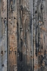 Close Up of Wooden Fence With Rivets