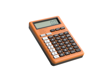 Orange Calculator on White Background. on a White or Clear Surface PNG Transparent Background.