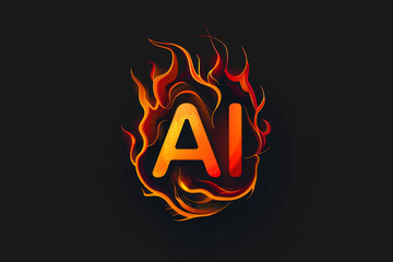 The letter A is made out of fire. The fire is very bright and it looks like it is dancing. a company logo for an app developer company, vector style, burn 