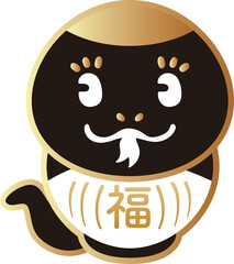 2025　年賀状素材　ダルマ　だるま　達磨　巳年　巳　へび　正月　飾り　かわいい　イラスト素材