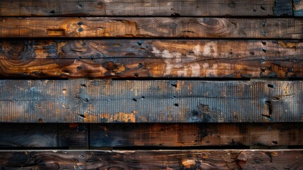 Weathered Wooden Wall With Peeling Paint Close Up