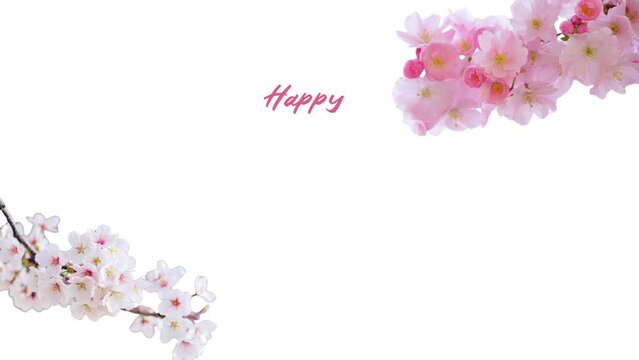 animated text design typography motion that says happy mother's day, pink on a white background