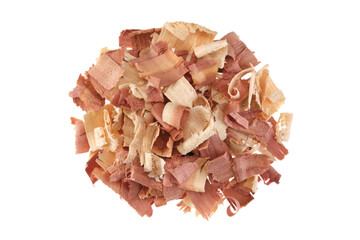 Overhead view of Western Red Cedar wood (Thuja plicata), isolated on white background © efoArt