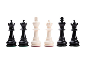 Set of Chess Pieces on White Background. on a White or Clear Surface PNG Transparent Background.