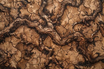 Detailed Close-Up of Tree Bark Texture