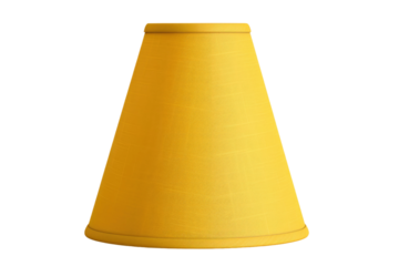 Yellow Lamp Shade on White Background. on a White or Clear Surface PNG Transparent Background.