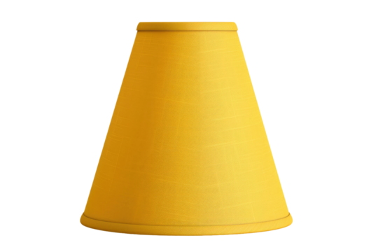 Yellow Lamp Shade on White Background. on a White or Clear Surface PNG Transparent Background.