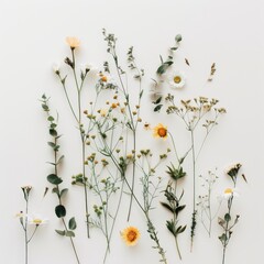 Assorted Flowers on White Surface