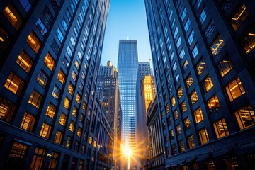 Low angle view of tall buildings professional photography