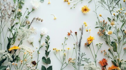 Array of Flowers Adorning Wall