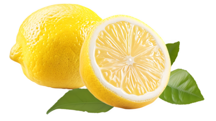 Lemon on Transparent White Background, PNG Design Element - Hand Edited Generative AI
