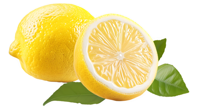 Lemon on Transparent White Background, PNG Design Element - Hand Edited Generative AI