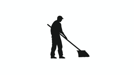 Broomstick Cleaning Cleaning Floor Vector.