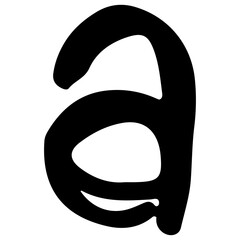 English alphabet a 4 cute, png illustration.