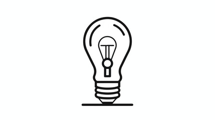 Bulb sticker icon in outline style