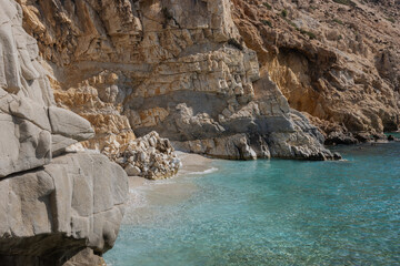 Lonely dream beach Seychelles on the Greek island Ikaria