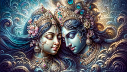 Radha Krishna, divine love  © aarohi_creator