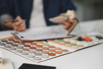Cropped shot of interior designer working with palette choosing colors for house renovation