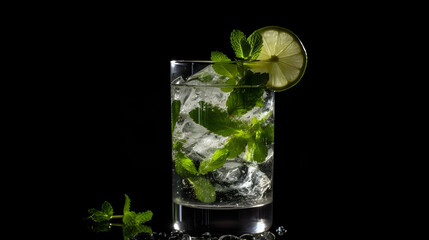 Mojito on a black background