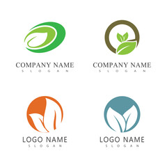 Green leaf logo vector element symbol template