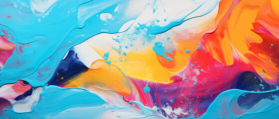 Closeup of abstract rough colorful multicolor art pain