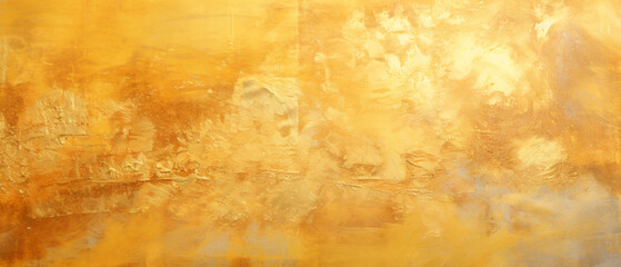 Closeup of abstract rough gold art painting texture ..