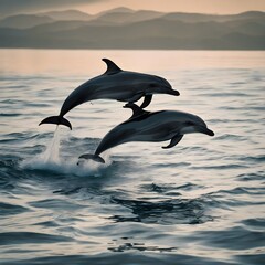 A view of Dolphins in the sea