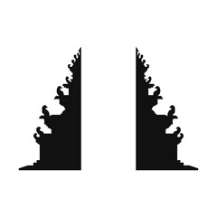 Gapura Bali silhouette, Balinese gate vector silhouette