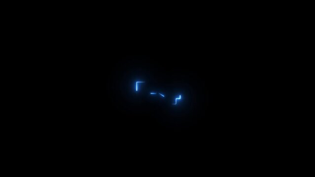 neon line battery charging icon animation concept.