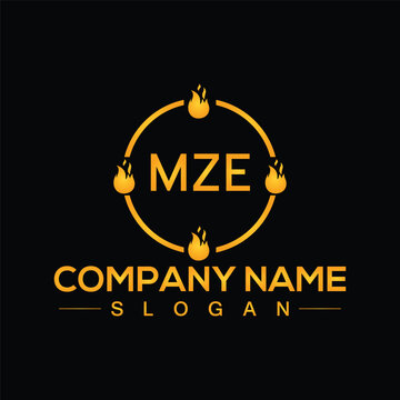 Square shape MZE letter logo design vector