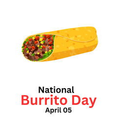 national burrito day. burrito day banner postre design. April 05