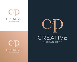 Fototapeta na wymiar Initial letter PC, CP logo design vector illustration