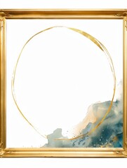 contemporary golden frame on white background