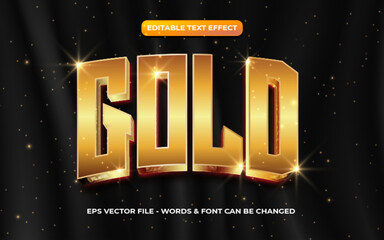 Super luxury gold editable 3d text effect template