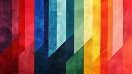 Abstract geometric rainbow colors
