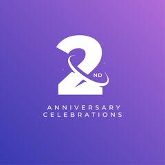 2nd anniversary logo design template