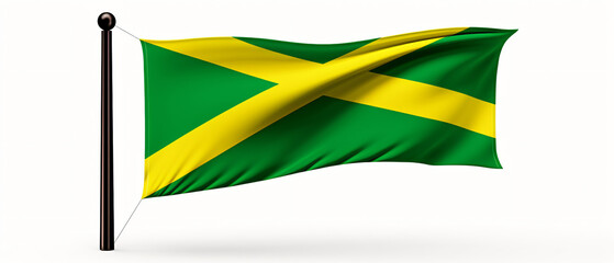Flag of Jamaica. flag Jamaica on flagpole. 