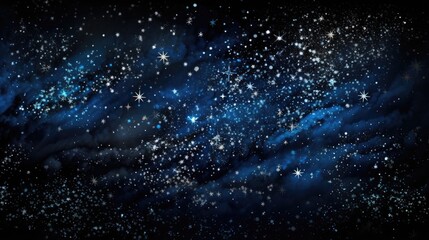 Like a frosted breath on a clear winter night, this image captures twinkling stars and icy confetti adrift in the celestial winds, evoking the silent magic of a starlit sky... - obrazy, fototapety, plakaty