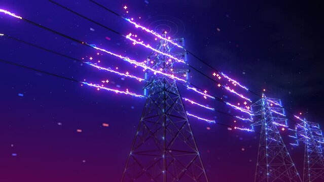 Electricity Power Grid Colorful Concept Loop