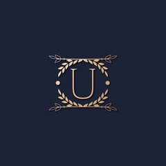 U logo design vector image