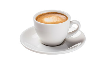 Obraz premium A Cup of Coffee on a Saucer. on a White or Clear Surface PNG Transparent Background.