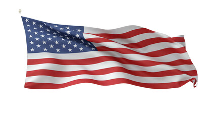Obraz premium United States flag waving dynamically in wind