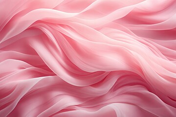 A delicate arrangement of soft pink silk waves, capturing the gentle and fluid motion of luxurious fabric, perfect for fashion and design backgrounds with a touch of elegance. - 759600103