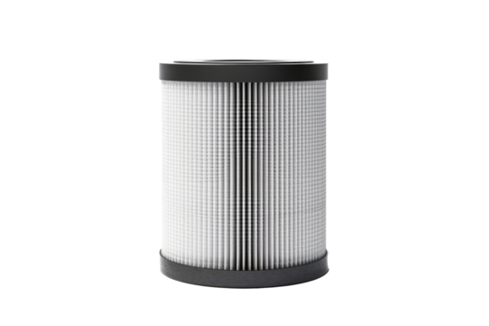 Black and White Air Filter on White Background. on a White or Clear Surface PNG Transparent Background.